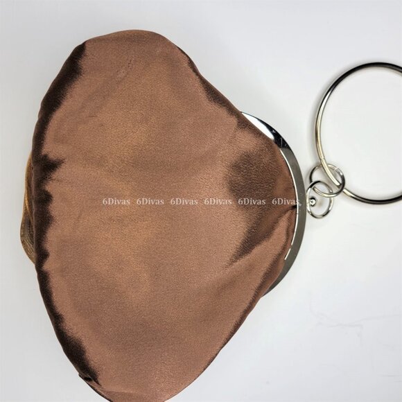 Brown Satin Evening Purse with Round Handle Holder - Host Pick! - Picture 5 of 6